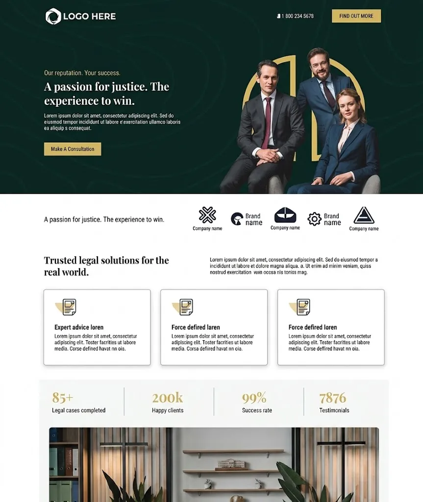 Law firm website template optimized for local SEO